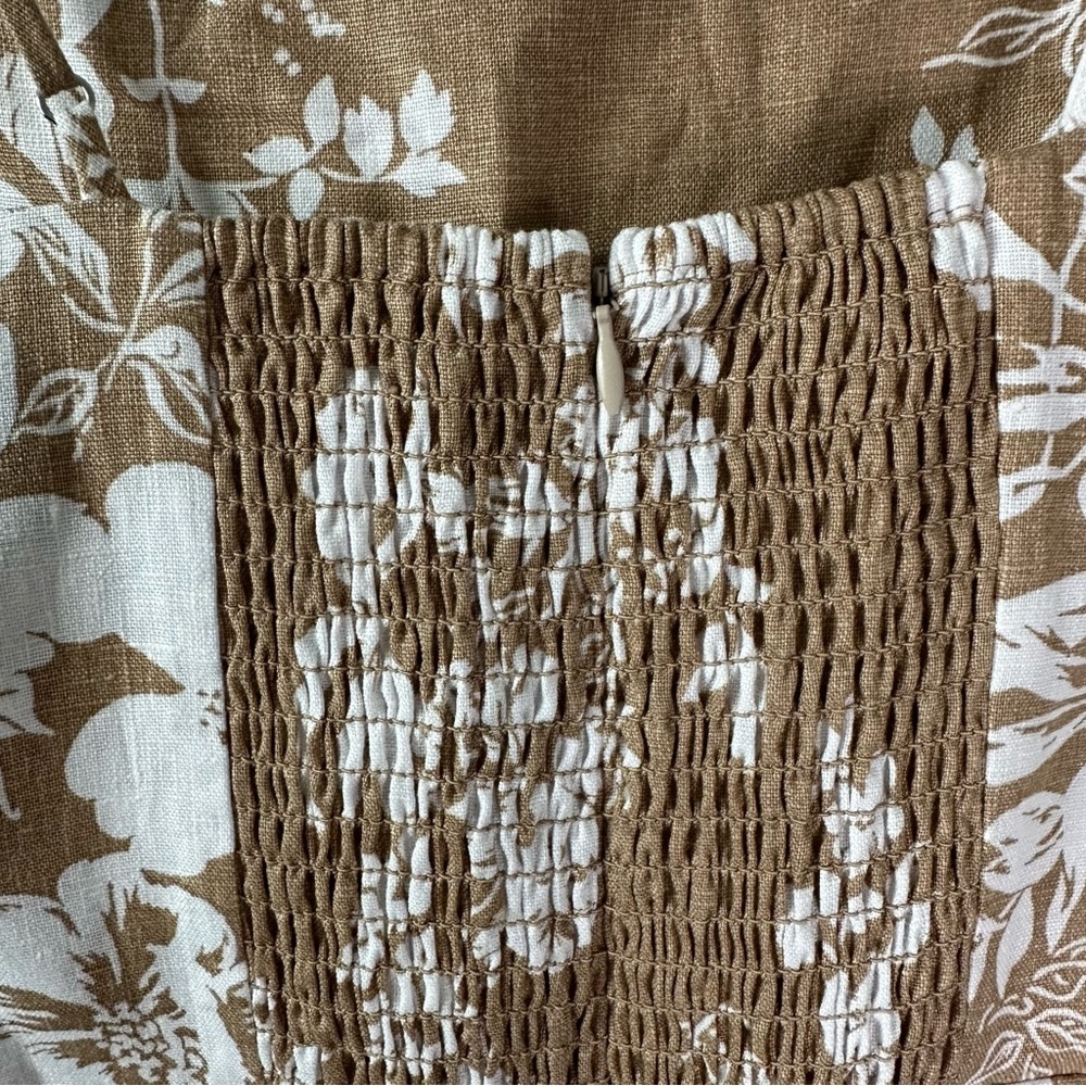 NWOT REFORMATION Frankie Floral Midi Linen Dress in Dune SZ US 2 - Picture 6 of 9